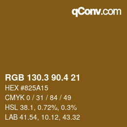 カラーコード: RGB 130.3 90.4 21 | qconv.com