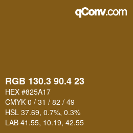 カラーコード: RGB 130.3 90.4 23 | qconv.com