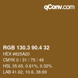 カラーコード: RGB 130.3 90.4 32 | qconv.com