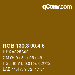 カラーコード: RGB 130.3 90.4 6 | qconv.com