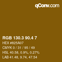 カラーコード: RGB 130.3 90.4 7 | qconv.com