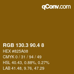 カラーコード: RGB 130.3 90.4 8 | qconv.com