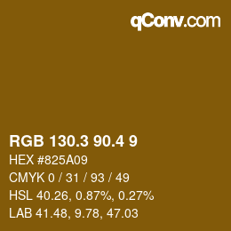 カラーコード: RGB 130.3 90.4 9 | qconv.com