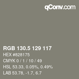 Farbcode: RGB 130.5 129 117 | qconv.com
