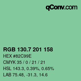 カラーコード: RGB 130.7 201 158 | qconv.com