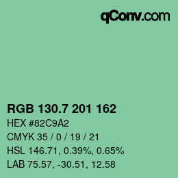 カラーコード: RGB 130.7 201 162 | qconv.com