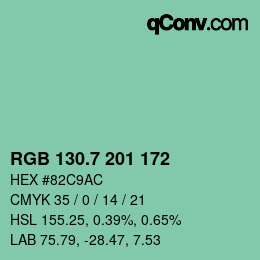 カラーコード: RGB 130.7 201 172 | qconv.com