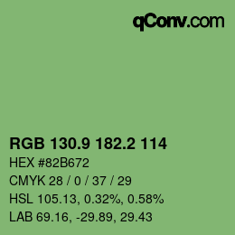 カラーコード: RGB 130.9 182.2 114 | qconv.com