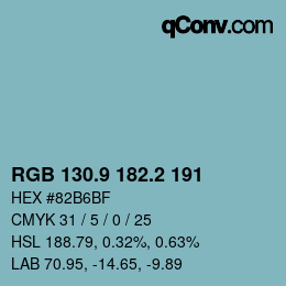 Color code: RGB 130.9 182.2 191 | qconv.com