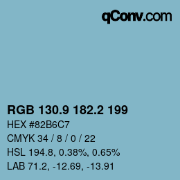 Color code: RGB 130.9 182.2 199 | qconv.com