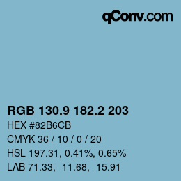 Color code: RGB 130.9 182.2 203 | qconv.com