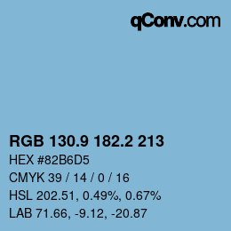 カラーコード: RGB 130.9 182.2 213 | qconv.com