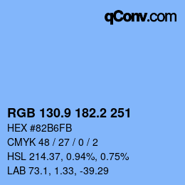 Color code: RGB 130.9 182.2 251 | qconv.com