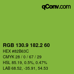 カラーコード: RGB 130.9 182.2 60 | qconv.com