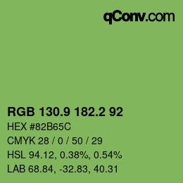 カラーコード: RGB 130.9 182.2 92 | qconv.com