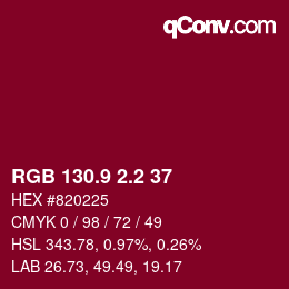 カラーコード: RGB 130.9 2.2 37 | qconv.com