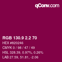 カラーコード: RGB 130.9 2.2 70 | qconv.com