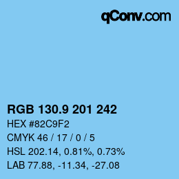 カラーコード: RGB 130.9 201 242 | qconv.com