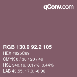 Color code: RGB 130.9 92.2 105 | qconv.com