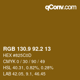 カラーコード: RGB 130.9 92.2 13 | qconv.com