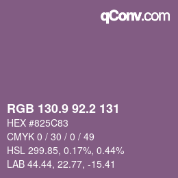 Color code: RGB 130.9 92.2 131 | qconv.com