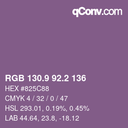 Color code: RGB 130.9 92.2 136 | qconv.com