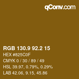 カラーコード: RGB 130.9 92.2 15 | qconv.com