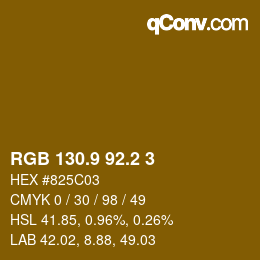 Color code: RGB 130.9 92.2 3 | qconv.com