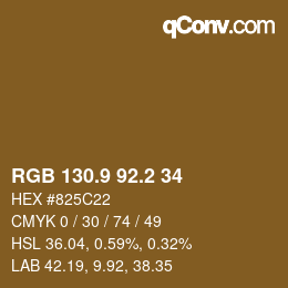 Color code: RGB 130.9 92.2 34 | qconv.com