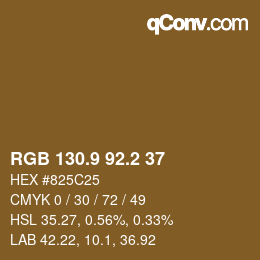 Color code: RGB 130.9 92.2 37 | qconv.com
