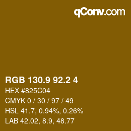 Color code: RGB 130.9 92.2 4 | qconv.com