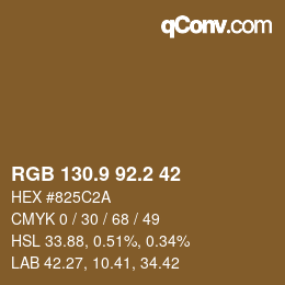 Color code: RGB 130.9 92.2 42 | qconv.com