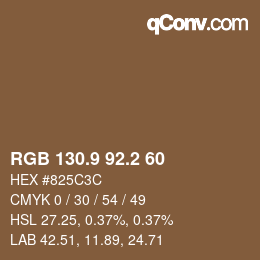 Color code: RGB 130.9 92.2 60 | qconv.com