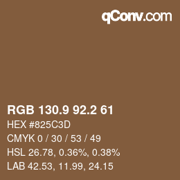 Color code: RGB 130.9 92.2 61 | qconv.com