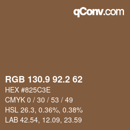 Color code: RGB 130.9 92.2 62 | qconv.com