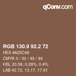 Color code: RGB 130.9 92.2 72 | qconv.com