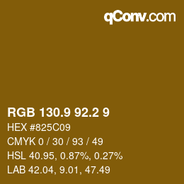 Color code: RGB 130.9 92.2 9 | qconv.com