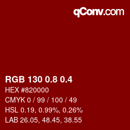 カラーコード: RGB 130 0.8 0.4 | qconv.com