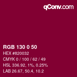 Color code: RGB 130 0 50 | qconv.com