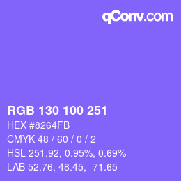 Farbcode: RGB 130 100 251 | qconv.com
