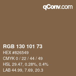 Farbcode: RGB 130 101 73 | qconv.com