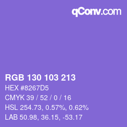Color code: RGB 130 103 213 | qconv.com