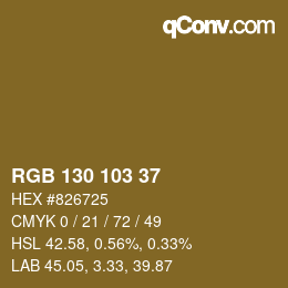 Color code: RGB 130 103 37 | qconv.com
