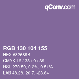 Farbcode: RGB 130 104 155 | qconv.com