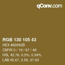 Color code: RGB 130 105 43 | qconv.com