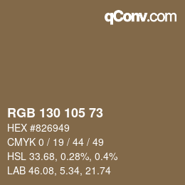 Código de color: RGB 130 105 73 | qconv.com