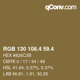カラーコード: RGB 130 108.4 59.4 | qconv.com