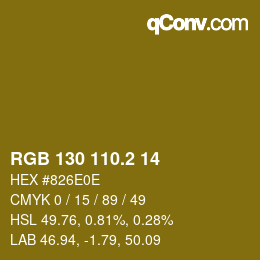 カラーコード: RGB 130 110.2 14 | qconv.com