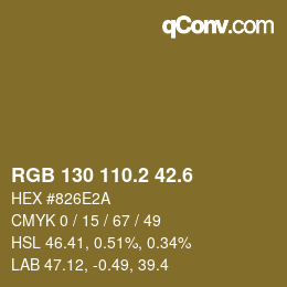 カラーコード: RGB 130 110.2 42.6 | qconv.com
