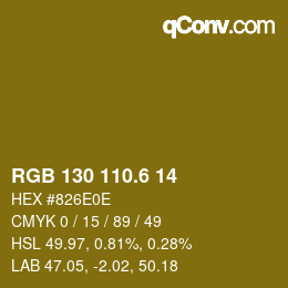 カラーコード: RGB 130 110.6 14 | qconv.com